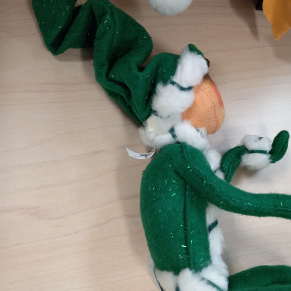 Annalee Mobilitee 14 in Green White Peppermint Twist Christmas Pixie Holiday Elf - Picture 6 of 16